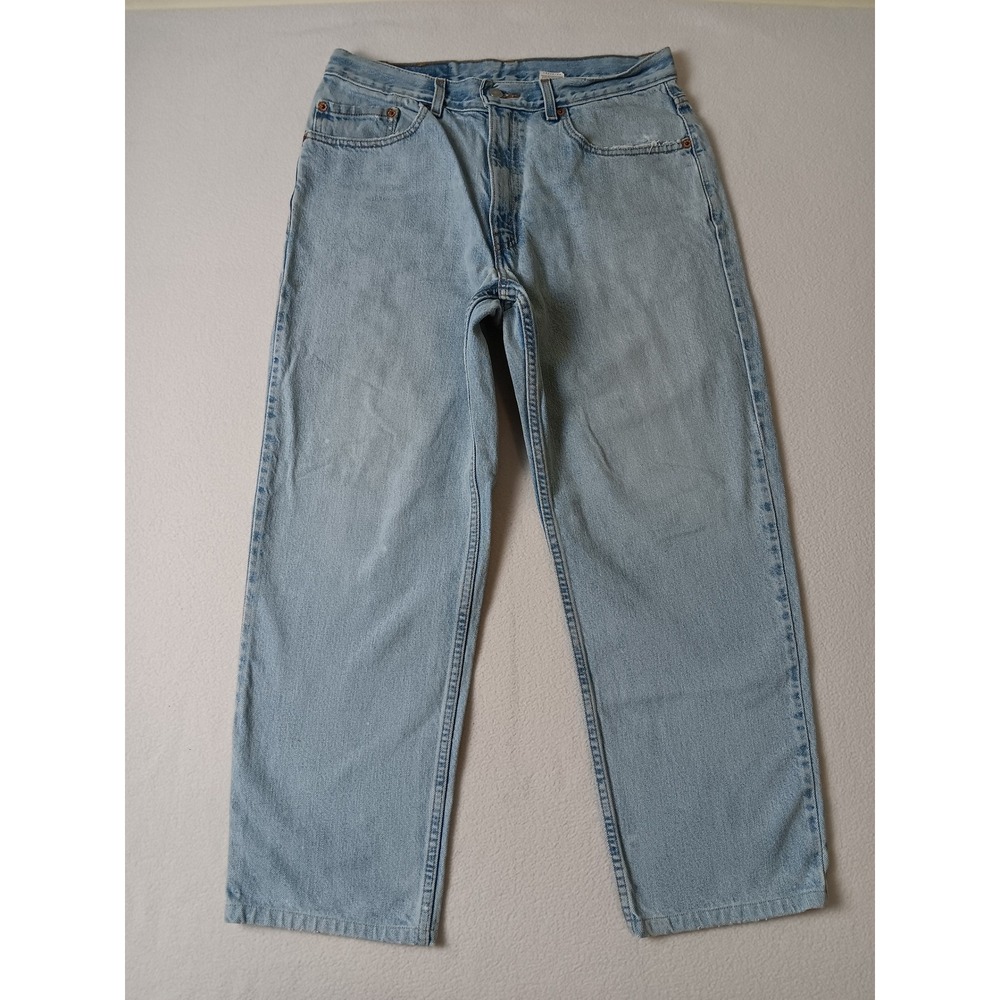 Levis 550 Relaxed Fit Light Wash Blue Denim Jeans Mens W34 L30 Vintage Style